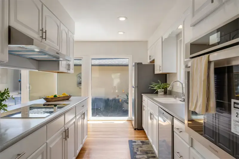 Renovated white kitchen at 2990 Medina Drive, a San Bruno home